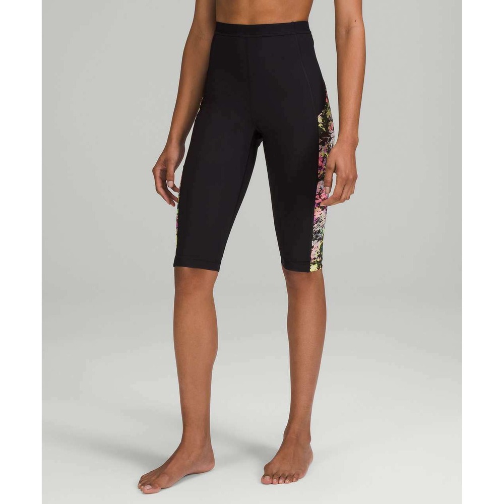 NWT Lululemon High Rise Paddle Crop 15.75" Black Blossom Pink Multi 6
